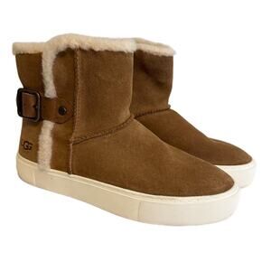 UGG Ankle Boots Size 7 Brown Wool Fall Warm Winter Casual Cozy Boho 1104069